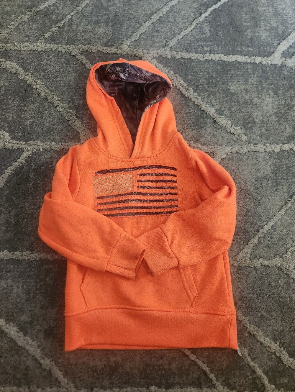 Mossy Oak Childs Hoodie With Camo Flag